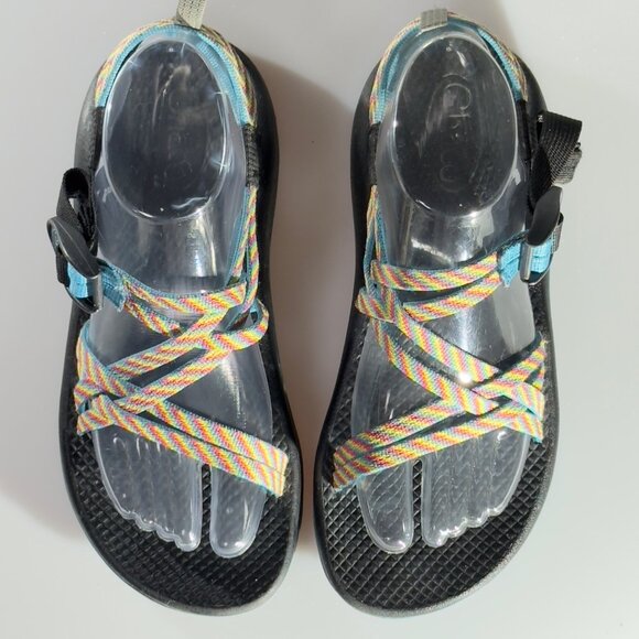 CHACO Kid's Juniors Z/Cloud Sandals Adjustable Straps Vibrant Pattern Size 5 - Picture 5 of 13